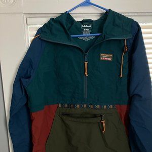 LL Bean Women's Anorak Mtn. Classic Pullover Jacket w/hood